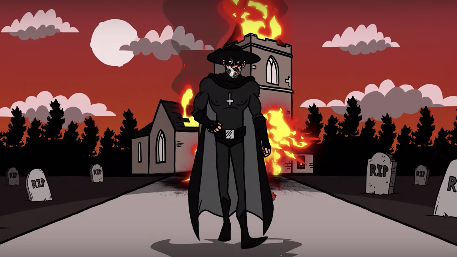 Me And That Man See Nergal S Insane New Animated Burning Churches Video Revolver